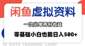 闲鱼虚拟资料新变现玩法,信息差项目,一次出单两份收益,无需囤货,可批量矩阵,零基础小白也能日入多张-一起网赚吧