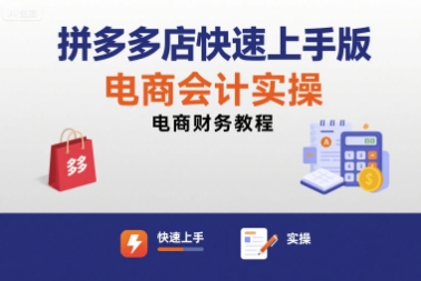 拼多多店快速上手版电商会计实操-电商财务教程-一起网赚吧