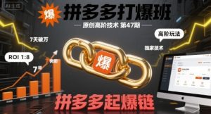 拼多多打爆班原创高阶技术第47期，拼多多起爆链-一起网赚吧