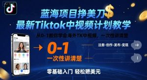 蓝海项目挣美刀，最新Tiktok中视频计划教学，从0-1教你学会海外TK中视频，一次性讲清楚-一起网赚吧