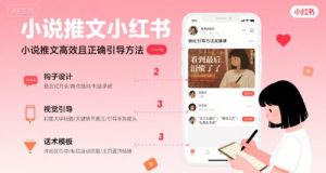 小说推文小红书高转化引导方法实操课，小说推文高效且正确引导方法-一起网赚吧