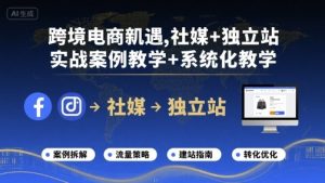 跨境电商新机遇，社媒+独立站，实战案例教学+系统化教学-一起网赚吧