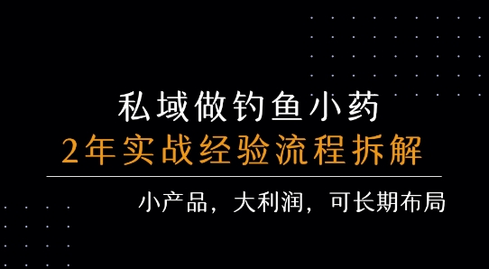 私域做钓鱼小药 每单利润3张+ 详细流程拆解-一起网赚吧