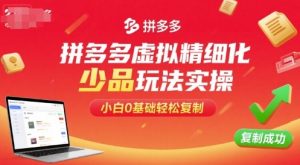 拼多多虚拟精细化少品玩法实操，小白0基础轻松复制-一起网赚吧