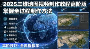 2025三维地图视频制作教程高阶版，掌握全过程制作方法-一起网赚吧