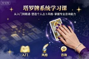 塔罗牌系统学习课，助你从入门到精通，塑造个人占卜风格，掌握专业咨询能力-一起网赚吧