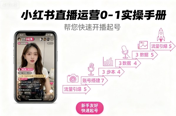 小红书直播运营0-1实操手册，帮您快速开播起号-一起网赚吧