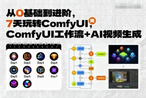 从0基础到进阶,7天玩转ComfyUI,Comfyui工作流+AI视频生成-一起网赚吧
