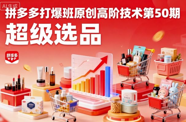 拼多多打爆班原创高阶技术第50期，超级选品-一起网赚吧