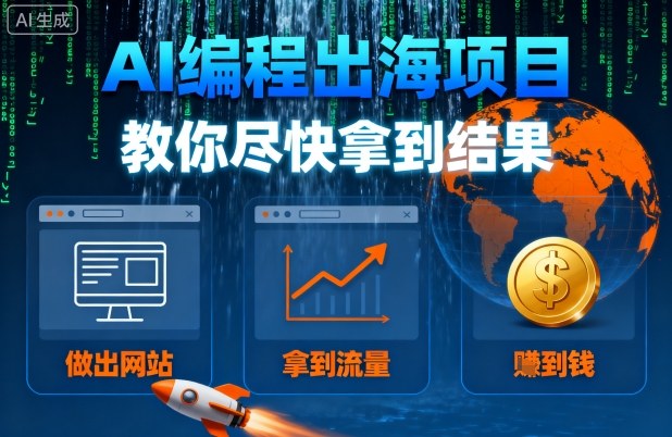 AI编程出海项目，教你尽快拿到结果-做出网站、拿到流量、賺到钱-一起网赚吧