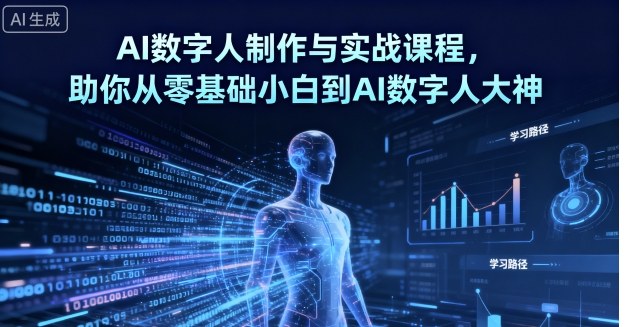 AI数字人制作与实战课程，助你从零基础小白到AI数字人大神-一起网赚吧