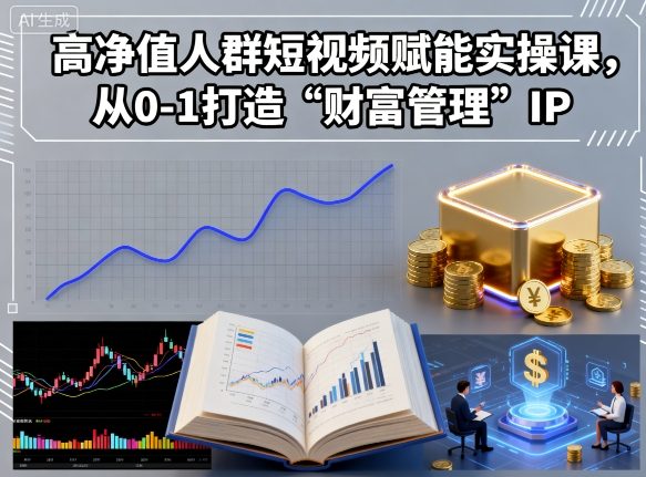 高净值人群短视频赋能实操课，从0-1打造“财富管理”IP-一起网赚吧