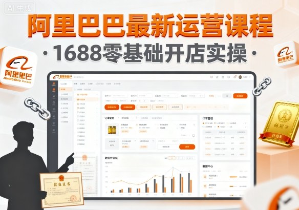 阿里巴巴最新运营课程，1688零基础开店实操-一起网赚吧