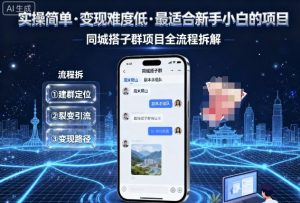 实操简单,变现难度低,最适合新手小白做的项目,每天轻松收入3张,同城搭子群项目全流程拆解-一起网赚吧