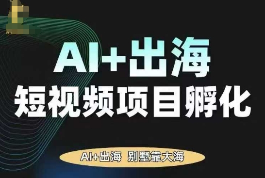 AI·TikTok AI+出海短视频项目孵化，陪你从0-1借助AI实现出海变现-一起网赚吧