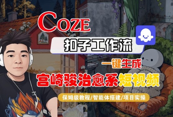 Coze扣子智能体工作流一键生成“宫崎骏治愈系“短视频，全流程保姆级教学-一起网赚吧