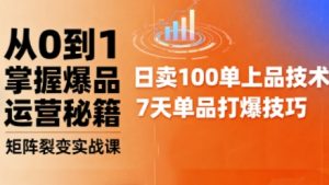 抖音小店爆品打造与矩阵裂变实战课，从0到1掌握爆品运营秘籍-一起网赚吧