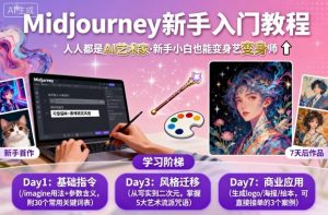 midjourney新手入门教程：人人都是AI艺术家，新手小白也能变身艺术大师-一起网赚吧