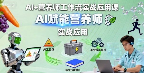 AI+营养师工作流实战应用课，AI赋能营养师-一起网赚吧
