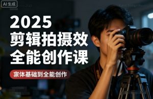 2025剪辑拍摄特效全能创作课,零基础到全能创作-一起网赚吧