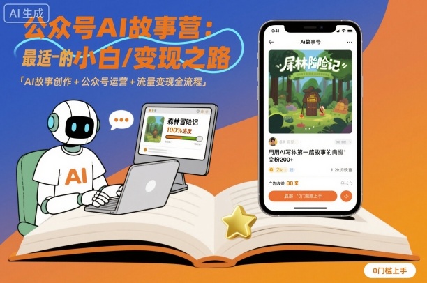 公众号ai故事营，最适合小白的自媒体变现之路-一起网赚吧