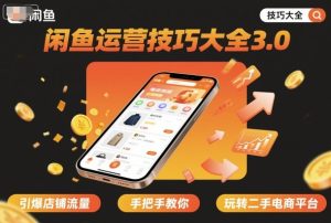 闲鱼运营技巧大全3.0,引爆店铺流量,手把手教你玩转二手电商平台-一起网赚吧