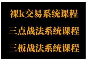 裸K体系、三点体系、三板体系三套系统课程，从基础到进阶，助力交易者构建系统化交易思路-一起网赚吧