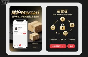 煤炉Mercari国外闲鱼二手电商运营实战全流程，仿品高利润，简单上手，闷声搞钱-一起网赚吧