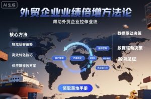 外贸企业业绩倍增方法论，帮助外贸企业拉伸业绩-一起网赚吧