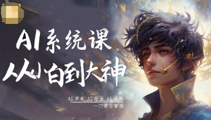 AI系统课程，从小白到大神系统学AI，AI声音-AI绘画-AI视频一门课全掌握-一起网赚吧