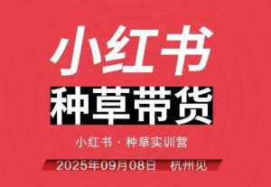小红书种草带货实训营9月8日杭州线下课，全程录音+字幕，全网唯一小红书实战营-一起网赚吧