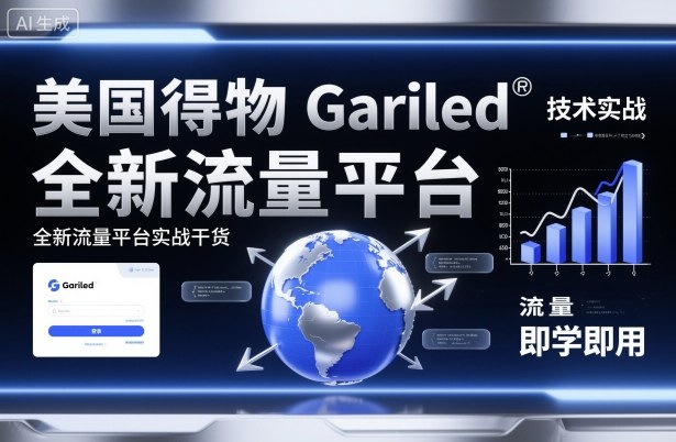 美国得物Gariled技术实战，全新流量平台​实战干货，即学即用-一起网赚吧