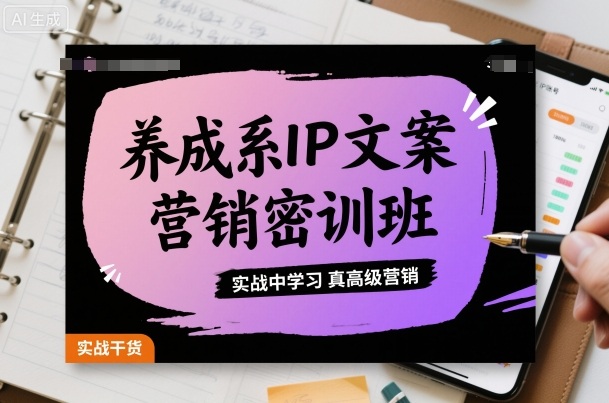 养成系IP文案营销密训班，实战中学习真高级营销-一起网赚吧