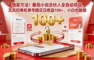 独家方法!番茄小说合伙人全自动挂G项目,无风控单机单号稳定日收益100+,小白也能做【揭秘】-一起网赚吧