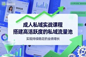 成人私域实战课程，搭建高活跃度的私域流量池，实现持续稳定的业绩增长-一起网赚吧