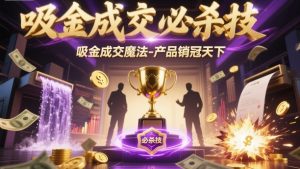 吸金成交必杀技，吸金成交魔法-产品销冠天下-一起网赚吧