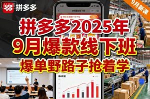拼多多2025年9月爆款线下班，爆单野路子抢着学-一起网赚吧