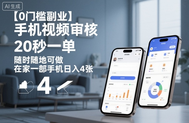 【0门槛副业】手机视频审核，20秒一单，随时随地可做，在家一部手机日入4张【揭秘】-一起网赚吧