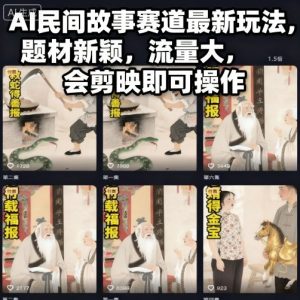 AI民间故事赛道最新玩法，题材新颖，流量大，会剪映即可操作-一起网赚吧
