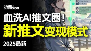 最新AI动态电影漫画小说推文,全流程实操教学,小白也能月入1W+-一起网赚吧