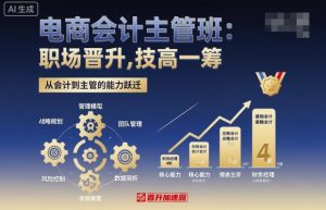 电商会计主管班,职场晋升,技高一筹-一起网赚吧