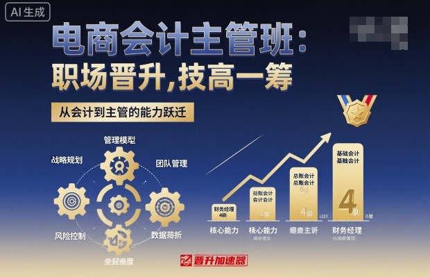 电商会计主管班，职场晋升，技高一筹-一起网赚吧