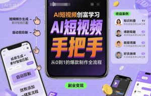 AI短视频创富学习，手把手教会你制作AI短视频-一起网赚吧