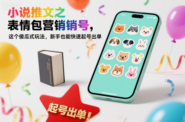 小说推文之表情包营销号，这个傻瓜式玩法，新手也能快速起号出单-一起网赚吧