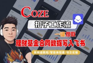 Coze扣子智能体工作流一键提取理财基金合同数据写入飞书，全流程保姆级教学-一起网赚吧