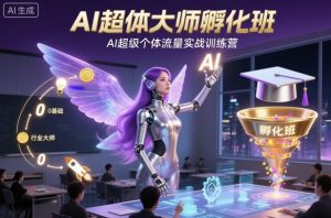 AI超体大师孵化班，AI超级个体流量实战训练营-一起网赚吧