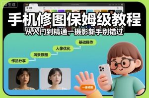 手机修图保姆级教程,从入门到精通,摄影新手别错过-一起网赚吧