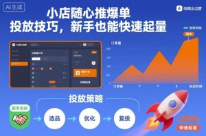 小店随心推爆单投放技巧，新手也能快速起量-一起网赚吧