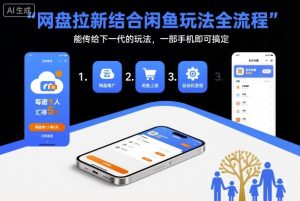 网盘拉新结合闲鱼玩法全流程，能传给下一代的玩法，一部手机即可搞定（附入口渠道以及实操教程）-一起网赚吧