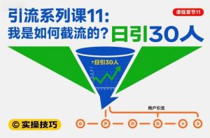 引流系列课11：我是如何截流的？日引30人【文档】-一起网赚吧